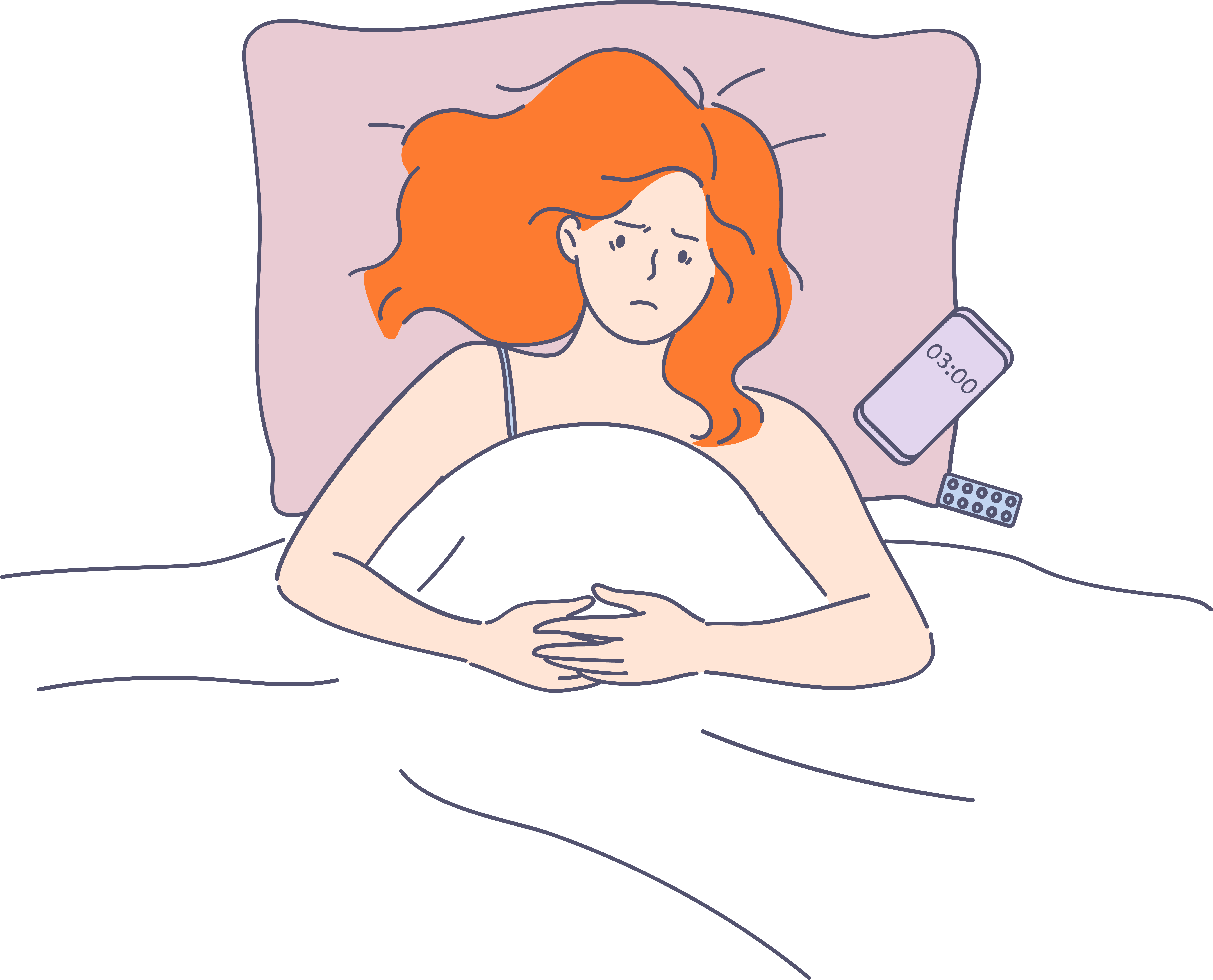 Woman Strugging to Sleep Woman with insomnia struggling to get to sleep
